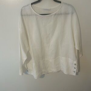 Bryn Walker 3/4 Sleeve Blouse linen size M made in the USA